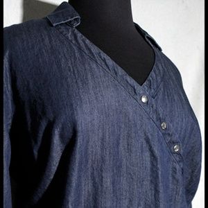 Chambray top from Eloquii w/ Asymmetrical hem